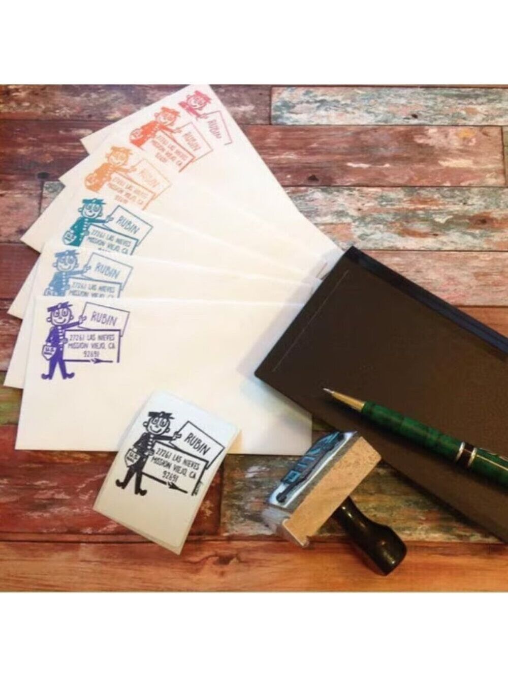 mailman Return address custom rubber stamp postman mr. zip mr. zippy mail